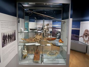 The returned items from the Gjoa Haven/ Amundsen collection on display at the Nattilik Heritage Centre in Gjoa Haven. Photo taken October 2016.