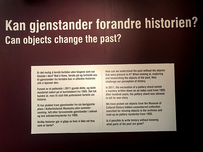Kan gjenstander forandre historien? Foto: Kulturhistorisk museum, UiO / Hilde Sofie Frydenberg