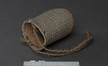 (UEM46920) It is commonly used in a pot with Hor (rice wine) to filter out rice and other waste from the production process. Material: Woven Bamboo. West Karbi Anglong/Hamren district.