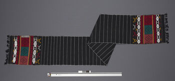 (UEM46899) Loin loom, plain weave, pick-up pattern ( kitor is to pick in Karbi). Material: Cotton. Hamren district.