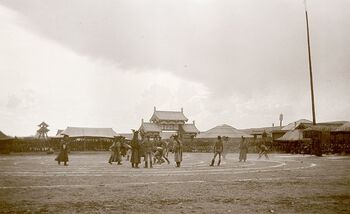(UEMf09893_203) The wrestling competition at Tsam could last for three or four days. The winner received outstanding awards, such as lumps of silver, a horse, money, and, most importantly, the honour, Mamen wrote: 'He is a known man in Mongolia from then on.'