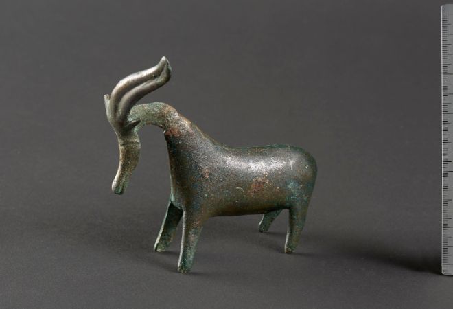 One of the&amp;#160;two hybrid figurines from the Vestby hoard: Horned horse. Photo: Kirsten Jensen Helgeland, Museum of Cultural History.