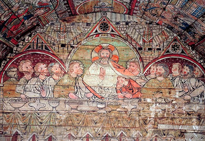  Holy Communion painted on a ceiling.