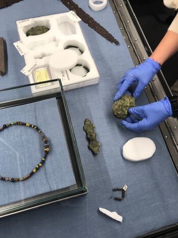 Ovale spenner fra kvinnegraven monteres&amp;#160;