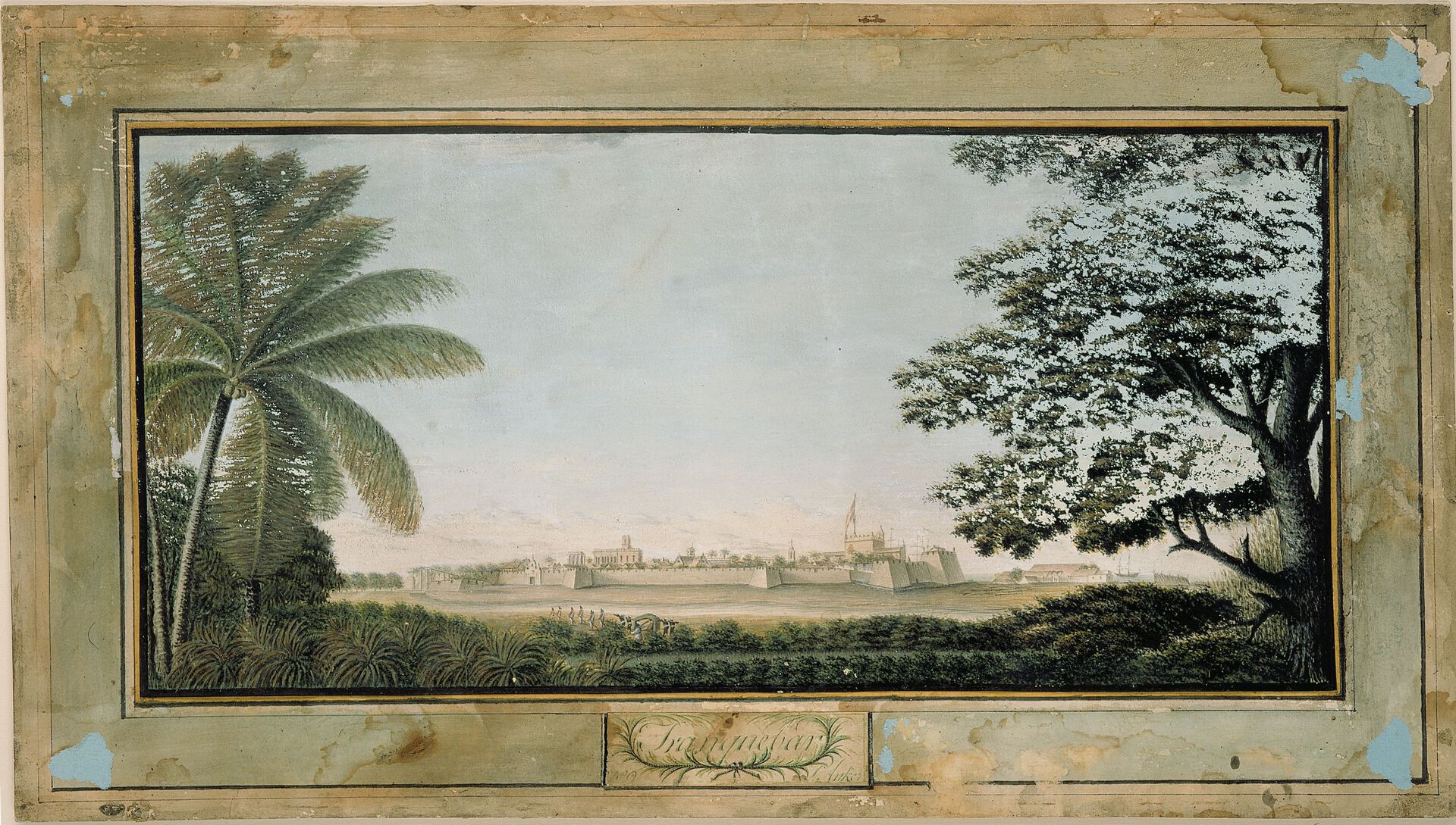 Ankers måleri av kolonibyen Trankebar, år 1790