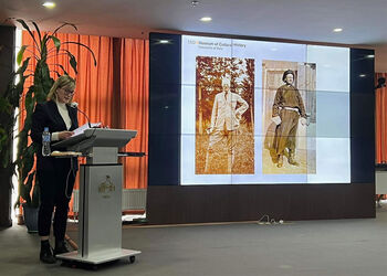 Doktor Maria Kartveits forelesning 'Oscar Mamen i Mongolia' ved Institute for Mongol Studies, National University of Mongolia. April 2022.