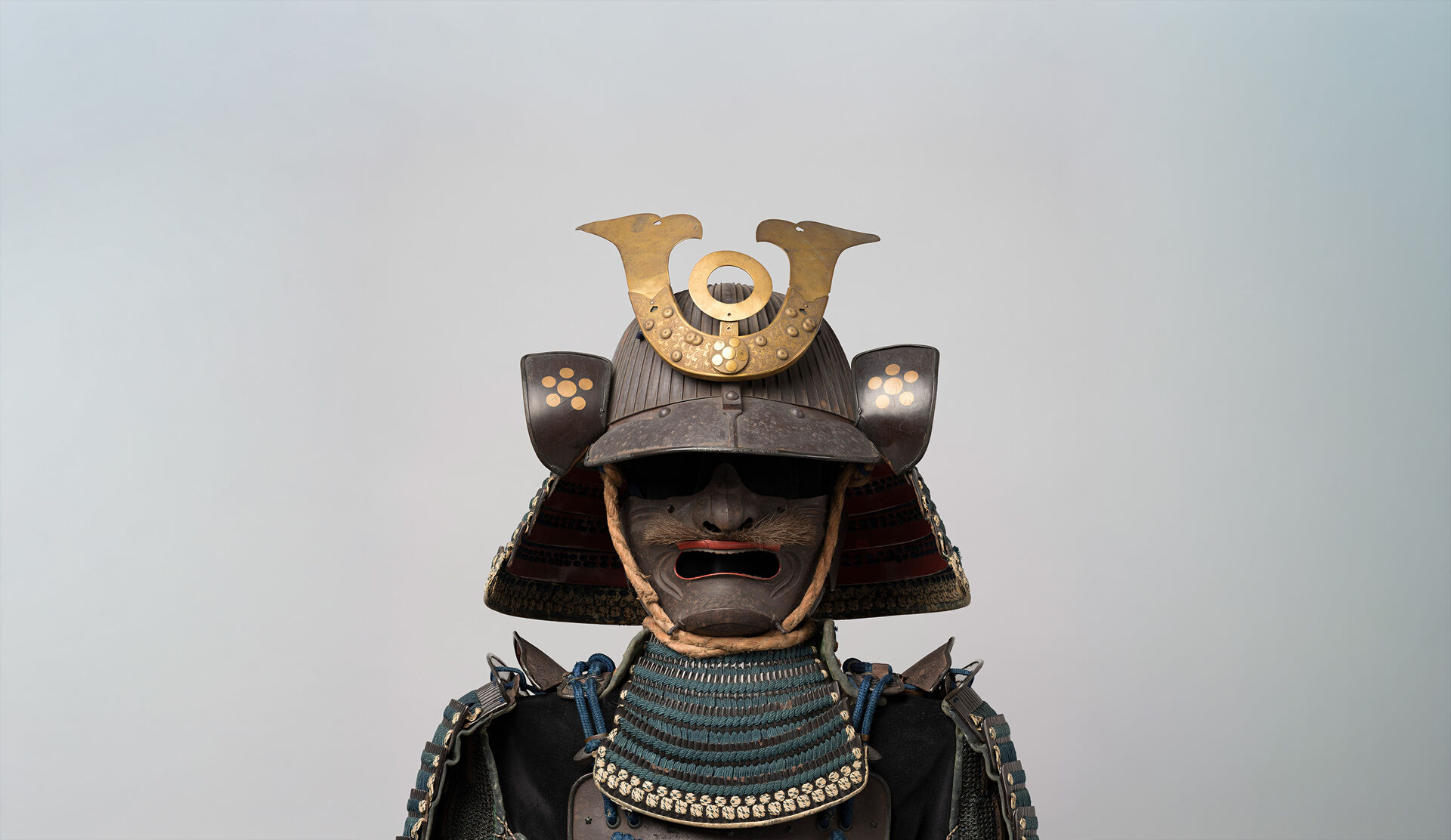 Close up of a samurai helmet