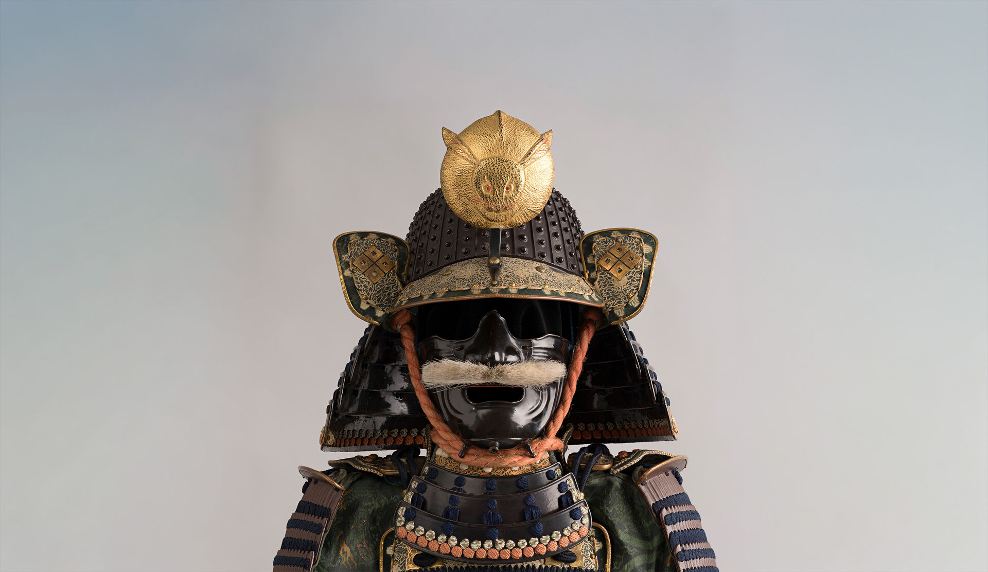 Close up of a samurai helmet