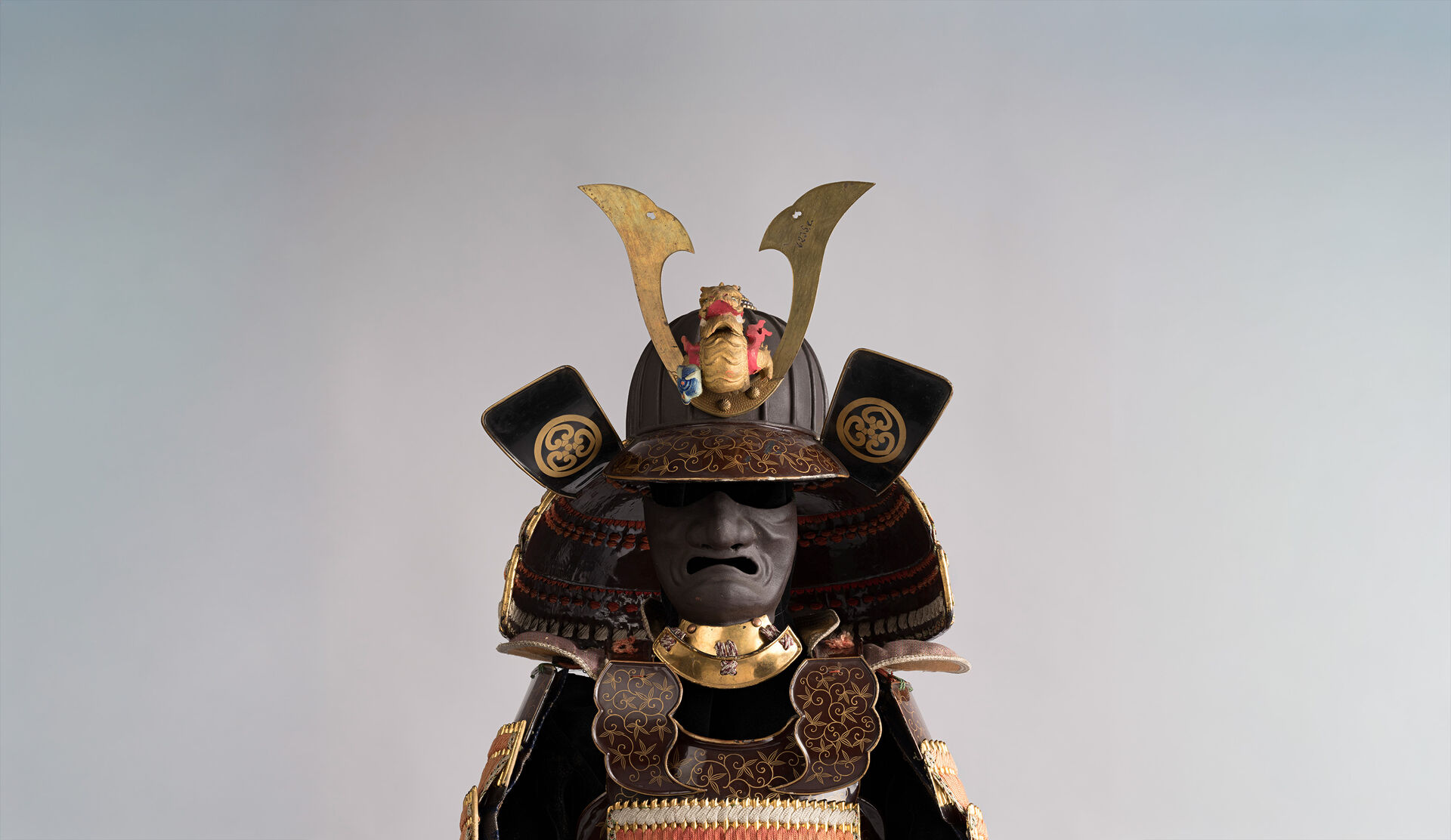 Close up of a samurai helmet